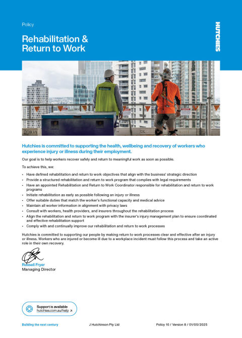 Rehabilitation & Return to Work
